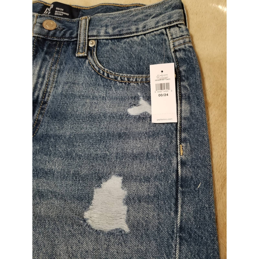 GAP NWT Women's Shorts Boyfriend Denim Stretch Jeans Size 00 / 24 Color … - Picture 4 of 11